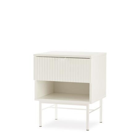 Mesita 45 Oslo 1 Cajon + Hueco Perla | Relax Muebles