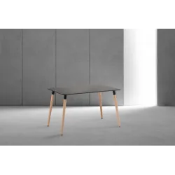 MESA RECTANGULAR 120CM PATA MADERA DINAMARCA BLANCO o NEGRO 2