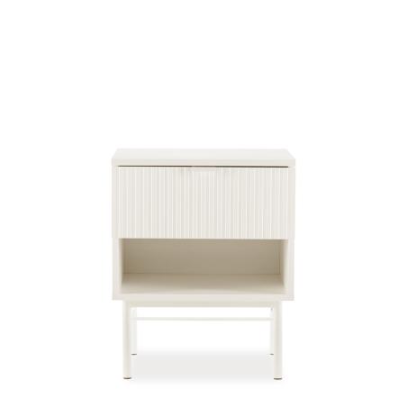 Mesita 45 Oslo 1 Cajon + Hueco Perla | Relax Muebles