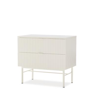 Mesita 59 Oslo 2 Cajones Perla | Relax Muebles