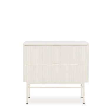 Mesita 59 Oslo 2 Cajones Perla | Relax Muebles