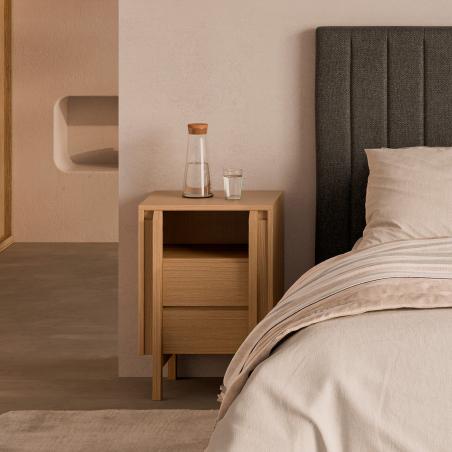 Mesita Alta 40 Pacific 2 Cajones + Hueco | Relax Muebles