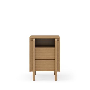 Mesita Alta 40 Pacific 2 Cajones + Hueco | Relax Muebles