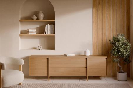 Mueble Tv 200 Pacific 2 Puertas + Cajones | Relax Muebles