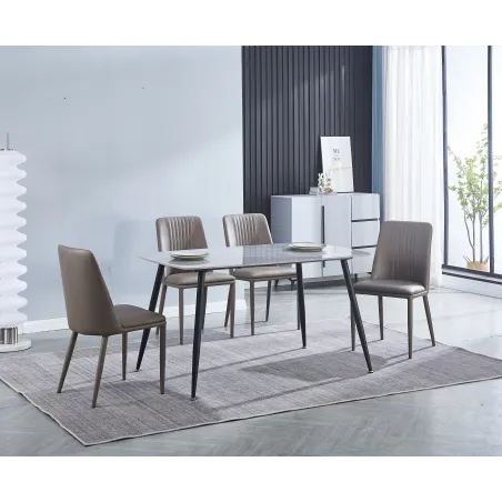 MESA COMEDOR FIJA TAPA CERAMICA 140 SANDER NEGRO