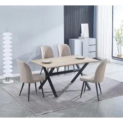 MESA COMEDOR FIJA TAPA MDF CAMBRIA ROYCE W NEGRO 2