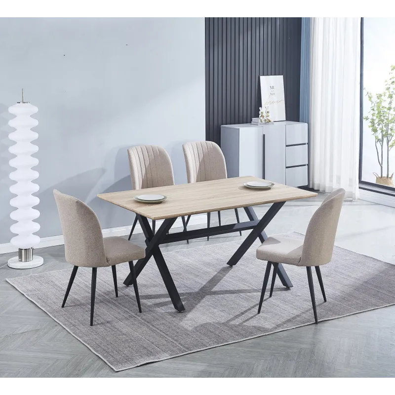 MESA COMEDOR FIJA TAPA MDF CAMBRIA ROYCE W NEGRO