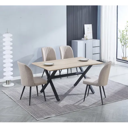 MESA COMEDOR FIJA TAPA MDF CAMBRIA ROYCE W NEGRO