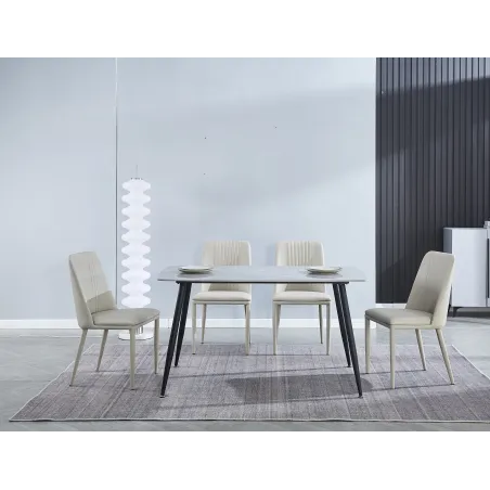 MESA COMEDOR FIJA TAPA CERAMICA 140 SANDER NEGRO