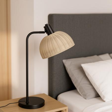 Lampara Sobremesa Lora Negro | Relax Muebles