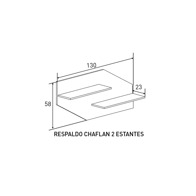 RESPALDO 2 ESTANTES CHAFLAN CHELLEN CAMBRIA O CANÓN