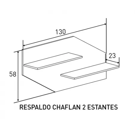 RESPALDO 2 ESTANTES CHAFLAN CHELLEN CAMBRIA O CANÓN