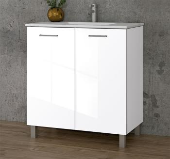 Módulo baño 2 puertas 80 cm Export blanco brillo