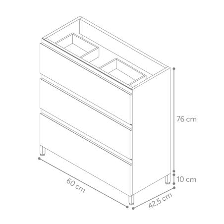 Mueble baño 3 cajones Family Tech | Relax Muebles