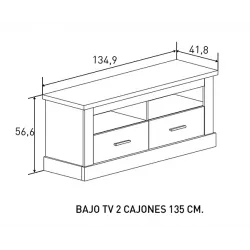 BAJO TV 2C 135CM. CHELLEN CAÑÓN O CAMBRIA-BLANCO 2