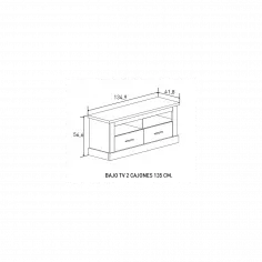 BAJO TV 2C 135CM. CHELLEN CAMBRIA-BLANCO 2