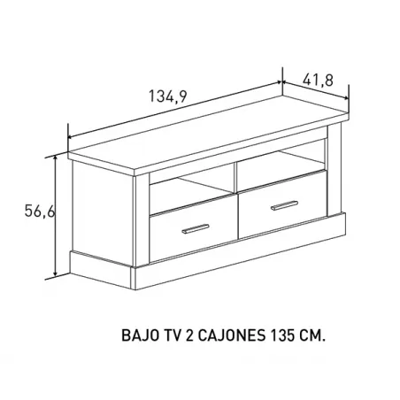 BAJO TV 2C 135CM. CHELLEN CAÑÓN O CAMBRIA-BLANCO