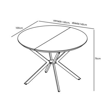 Mesa redonda extensible Winsor | Relax Muebles