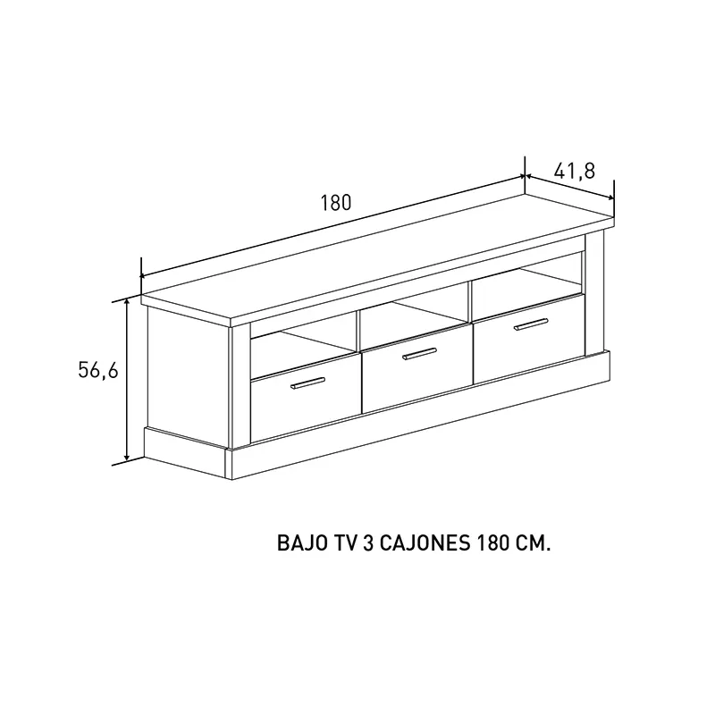 BAJO TV 3C 180CM. CHELLEN ACABADO CAÑON