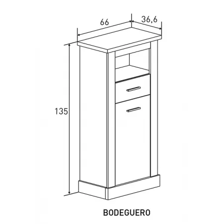 BODEGUERO CHELLEN ACABADO CAÑON O CAMBRIA-BLANCO