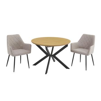 Conjunto mesa redonda extensible Winsor y sillones Devon 2