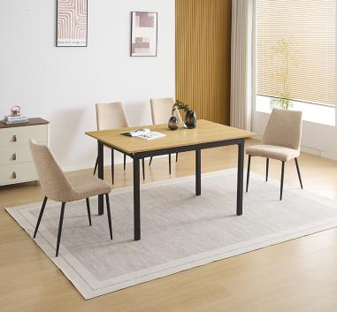 Conjunto mesa extensible Camden y sillas Morgan