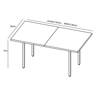 Conjunto mesa extensible Camden y sillas Morgan