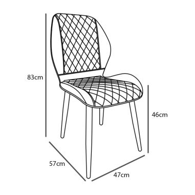 Conjunto mesa fija Hudson y sillas Selma | Relax Muebles