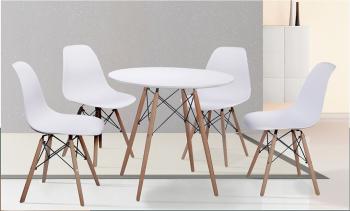Conjunto mesa redonda Dinamarca y 4 sillas | Relax Muebles
