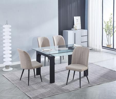 Conjunto mesa Sensei negra y 4 sillas Rory | Relax Muebles