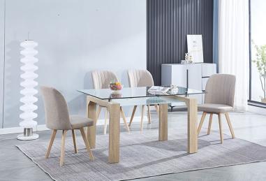 Conjunto mesa Sensei cambria y 4 sillas Lane | Relax Muebles