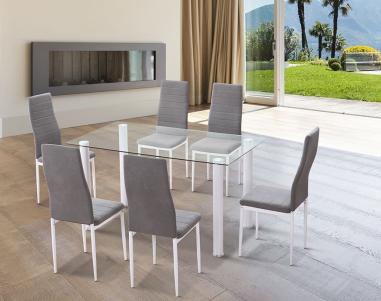 Conjunto mesa Yuri y 6 sillas Yuri | Relax Muebles
