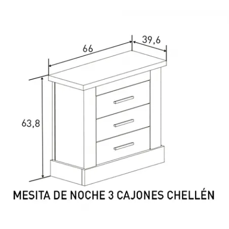MESITA DE NOCHE 3C CHELLEN ACABADO CAMBRIA-BLANCO O CAÑON