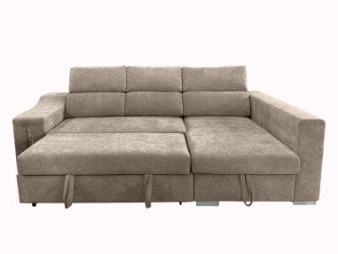 Chaiselongue cama Carla con arcón y 2 taburetes