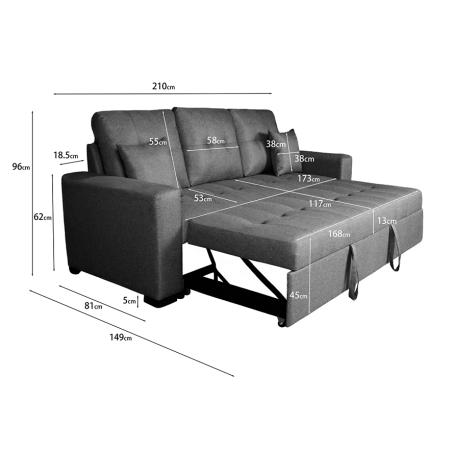 Sofá cama 3 plazas Senra | Relax Muebles