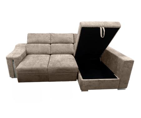 Chaiselongue cama XL Menua con arcón y 2 taburetes