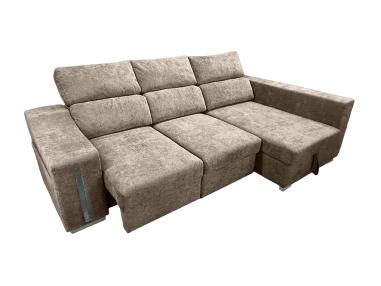Chaiselongue cama XL Menua con arcón y 2 taburetes