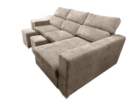 Chaiselongue cama XL Menua con arcón y 2 taburetes