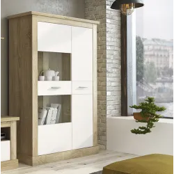 VITRINA BAJA  CHELLEN ACABADO CAMBRIA-BLANCO O CAÑON