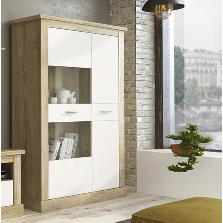 VITRINA BAJA  CHELLEN ACABADO CAMBRIA-BLANCO O CAÑON