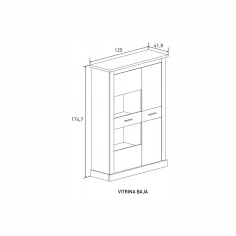 VITRINA BAJA  CHELLEN ACABADO CAMBRIA-BLANCO 2