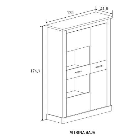 VITRINA BAJA  CHELLEN ACABADO CAMBRIA-BLANCO O CAÑON