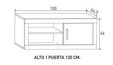 Alto 1 puerta Lara 130 cm | Relax Muebles