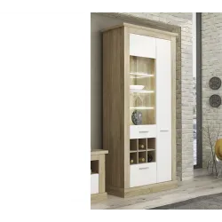 VITRINA ALTA LEDS  CHELLEN ACABADO CAMBRIA-BLANCO O CAÑON