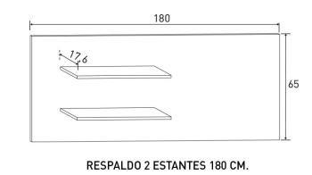 Respaldo 2 estantes Lara 180 cm | Relax Muebles 2