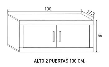 Alto 2 puertas Lara 130 cm | Relax Muebles 2