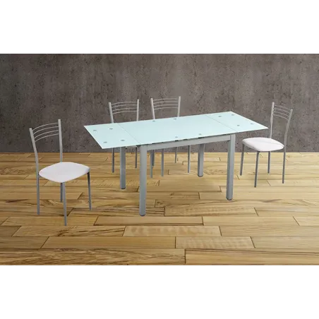 MESA COCINA MOD.70 CON 4 TABURETES BLANCO