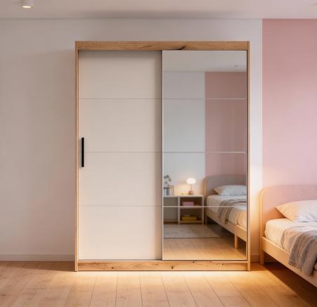 Armario 2 puertas correderas con espejo Inova 150 cm