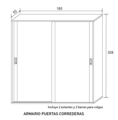 ARMARIO 2P.CORREDERA LARA DORMITORIOS en relaxmuebles