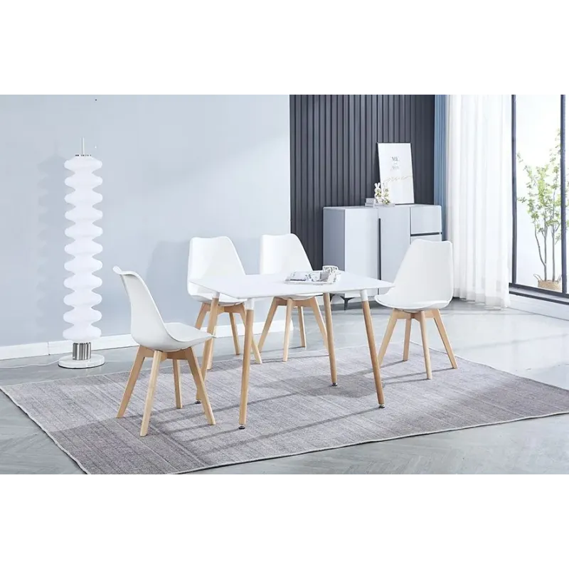 MESA COCINA 100CM PATA MADERA DINAMARCA BLANCO